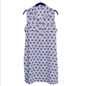 New LOFT Sleeveless Light Blue w/ Flowers Dress Size M